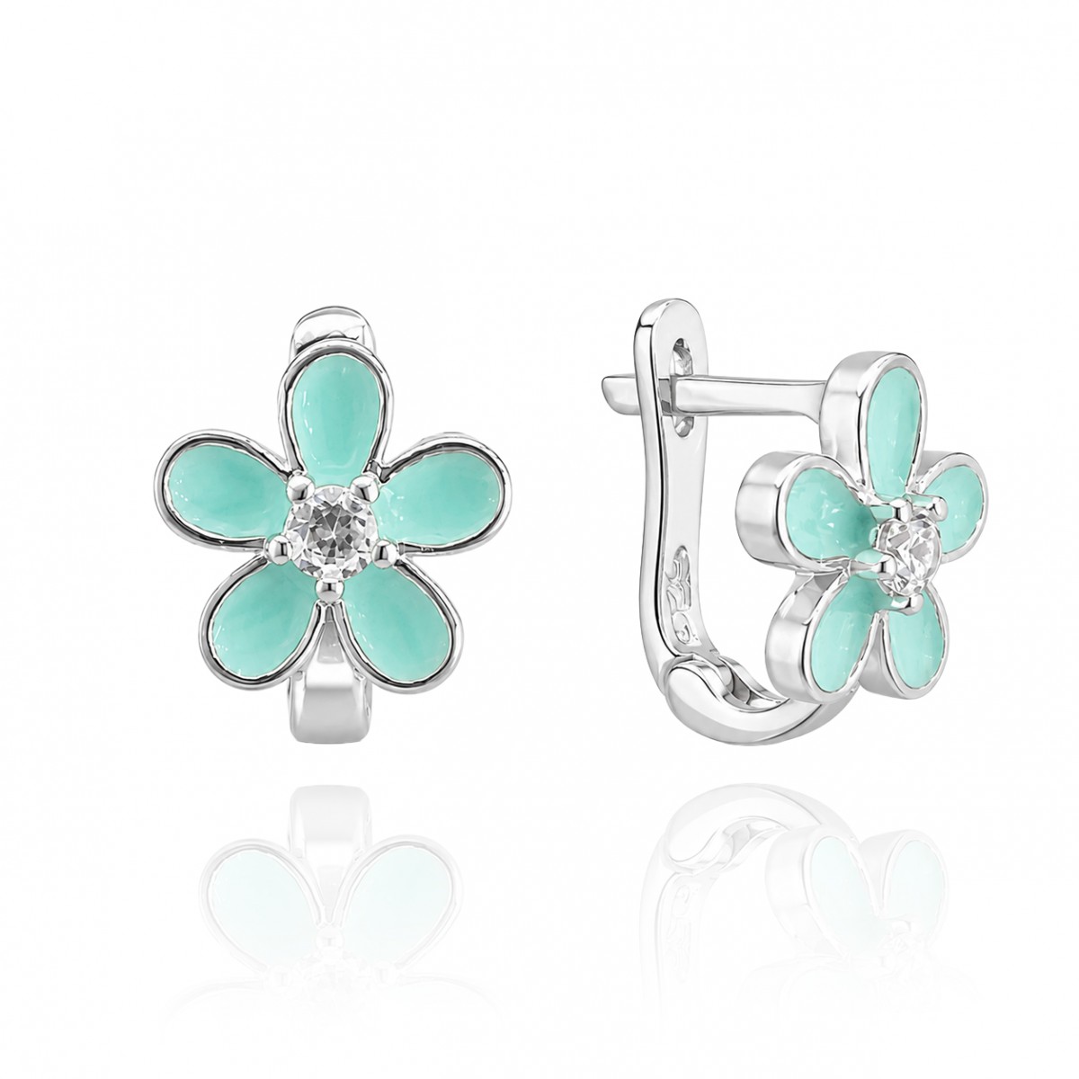 Gyermek ezüst fülbevaló Minty Flower Gyermek ezüst fülbevaló Minty Flower
