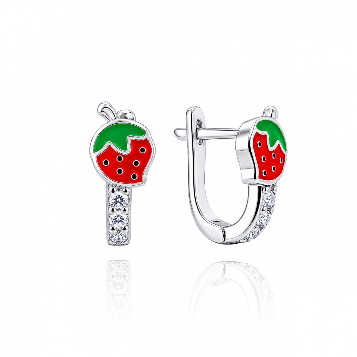 Gyermek ezüst fülbevaló Red Strawberry Gyermek ezüst fülbevaló Red Strawberry