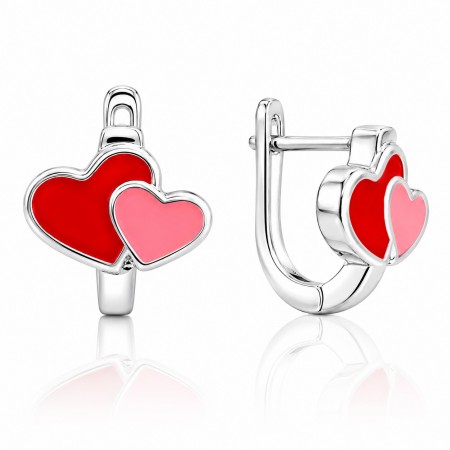 Gyermek ezüst fülbevaló Lovely Hearts