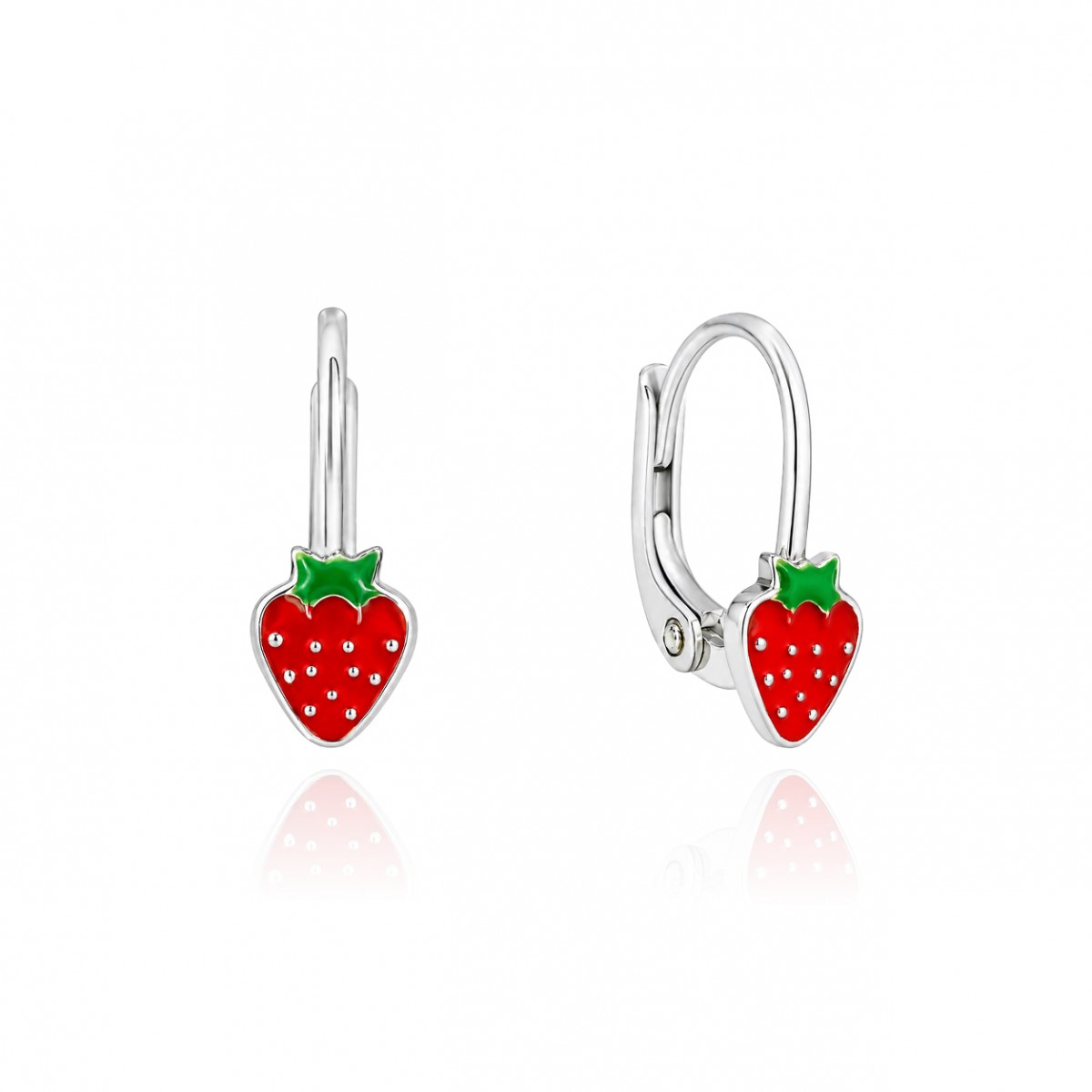 Gyermek ezüst fülbevaló Red Strawberry Gyermek ezüst fülbevaló Red Strawberry