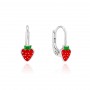 Gyermek ezüst fülbevaló Red Strawberry