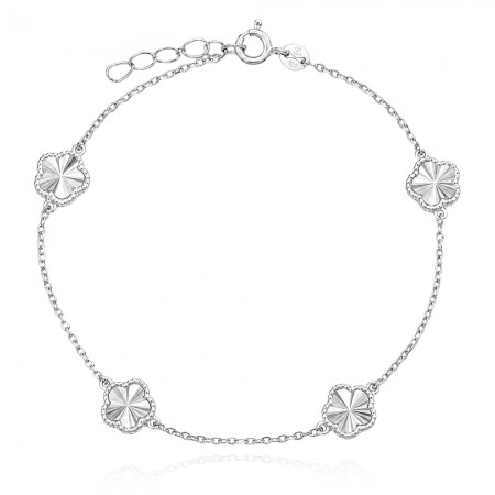 Ezüst karkötő Clover Shine