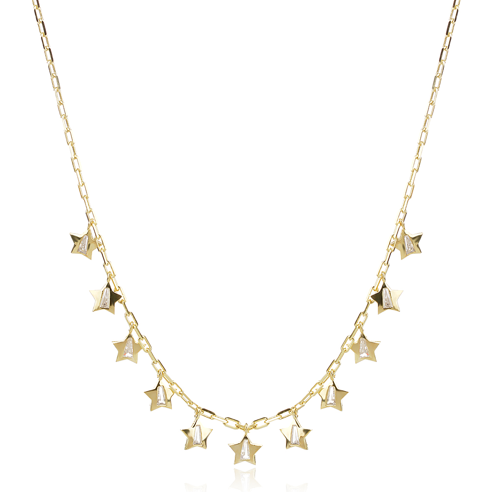 Ezüst choker Star