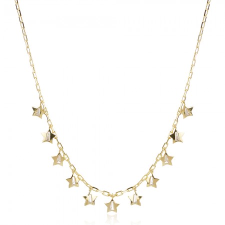 Ezüst choker Star