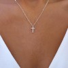 Ezüst nyaklánc kereszt Swarovski kövekkel