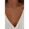 Ezüst nyaklánc kereszt Swarovski hatású kövekkel