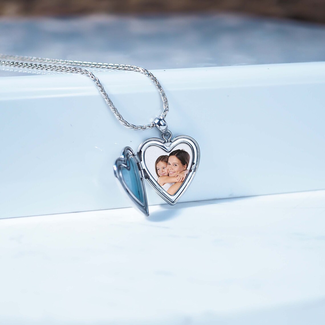 Ezüst nyaklánc Heart Photo Locket Ezüst nyaklánc Heart Photo Locket