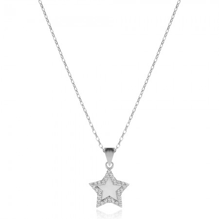 Ezüst nyaklánc Polished Star