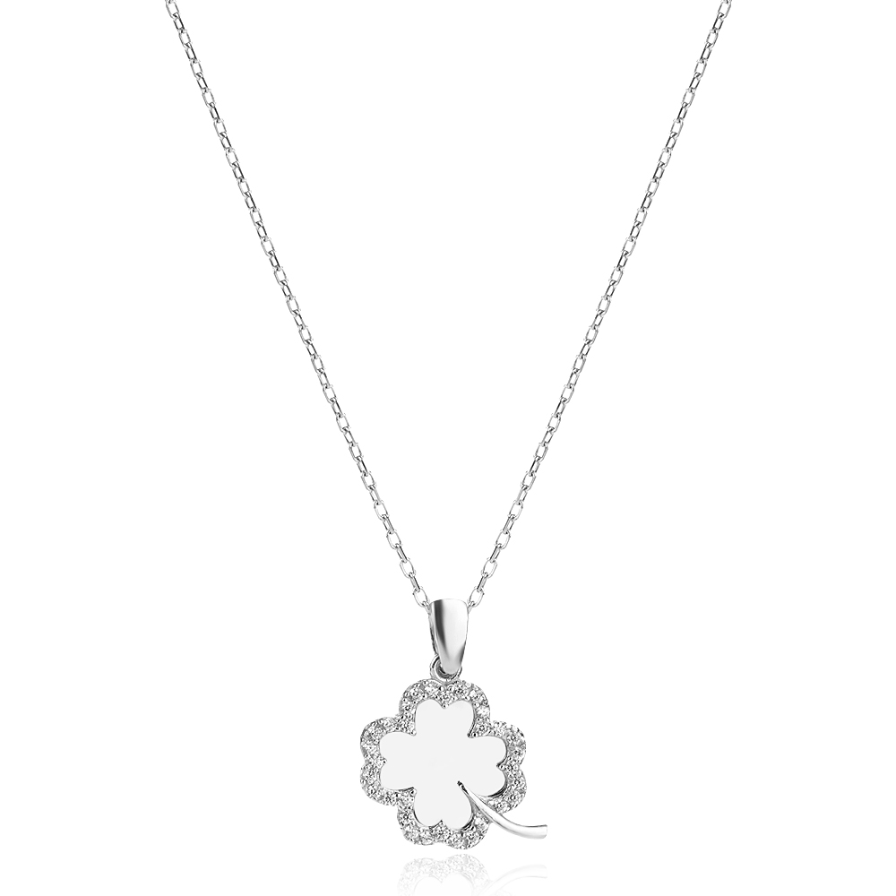 Ezüst nyaklánc Polished Clover