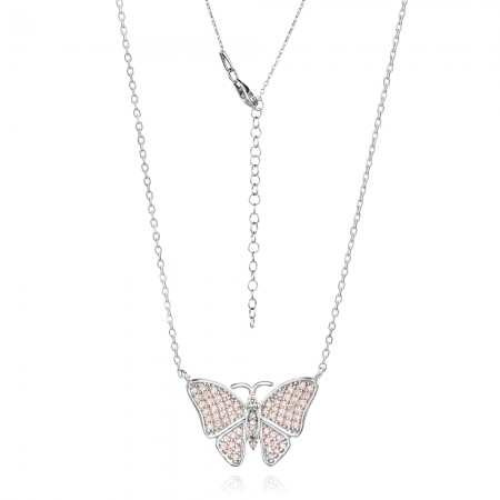 Ezüst nyaklánc Pink Butterfly Ezüst nyaklánc Pink Butterfly