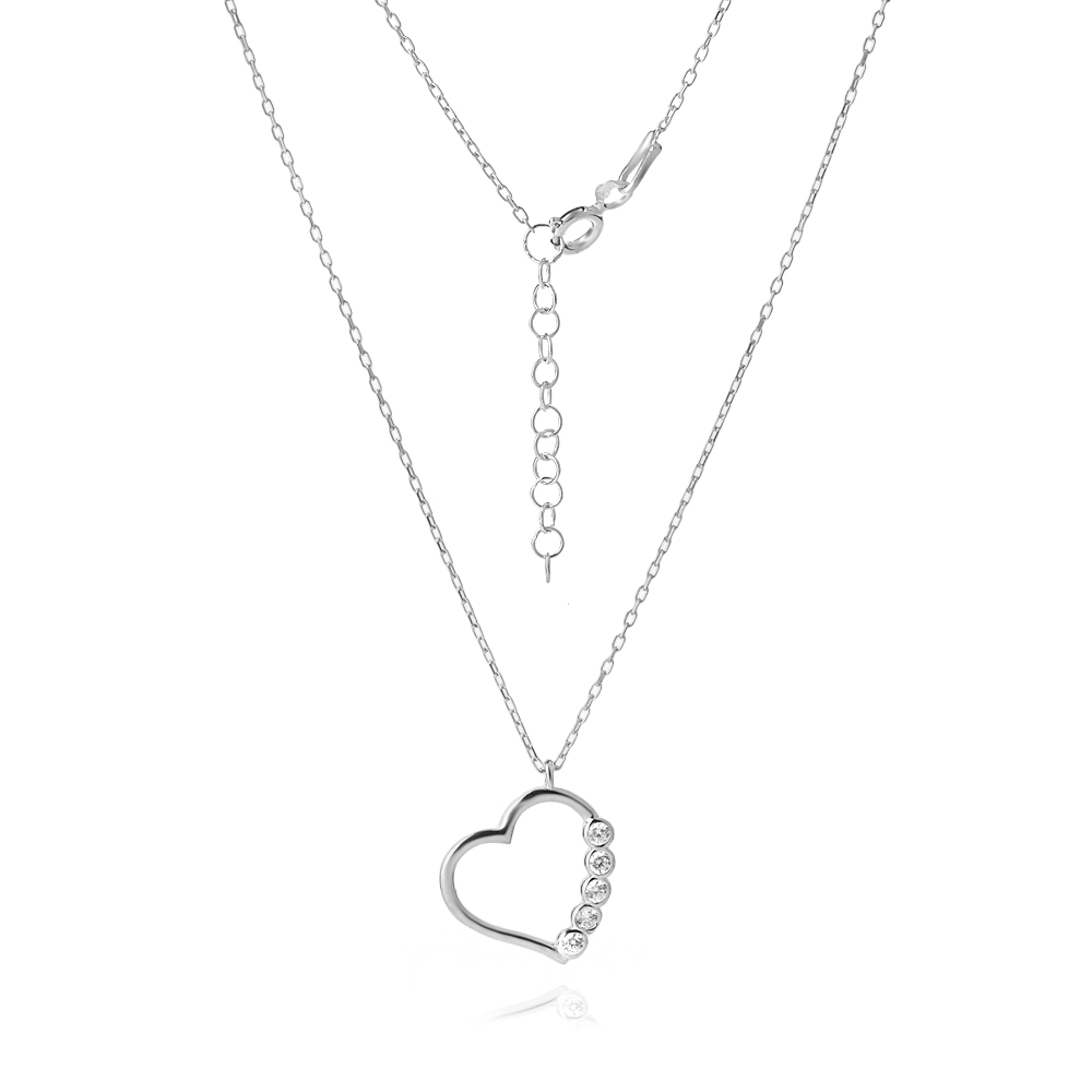 Ezüst Nyaklánc Heart Line