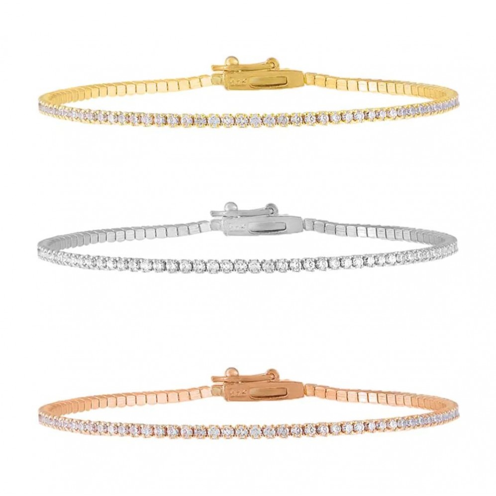 Thin Gemstone Tennis Bracelet Thin Gemstone Tennis Bracelet