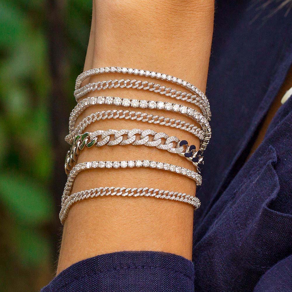 Thin Gemstone Tennis Bracelet Thin Gemstone Tennis Bracelet