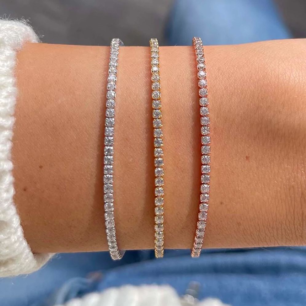 Thin Gemstone Tennis Bracelet Thin Gemstone Tennis Bracelet