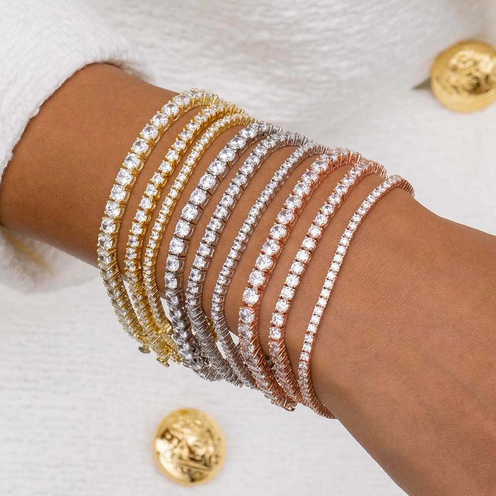 Thin Gemstone Tennis Bracelet Thin Gemstone Tennis Bracelet
