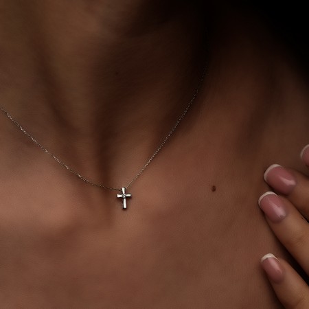 Arany nyaklánc Mini Cross Stone