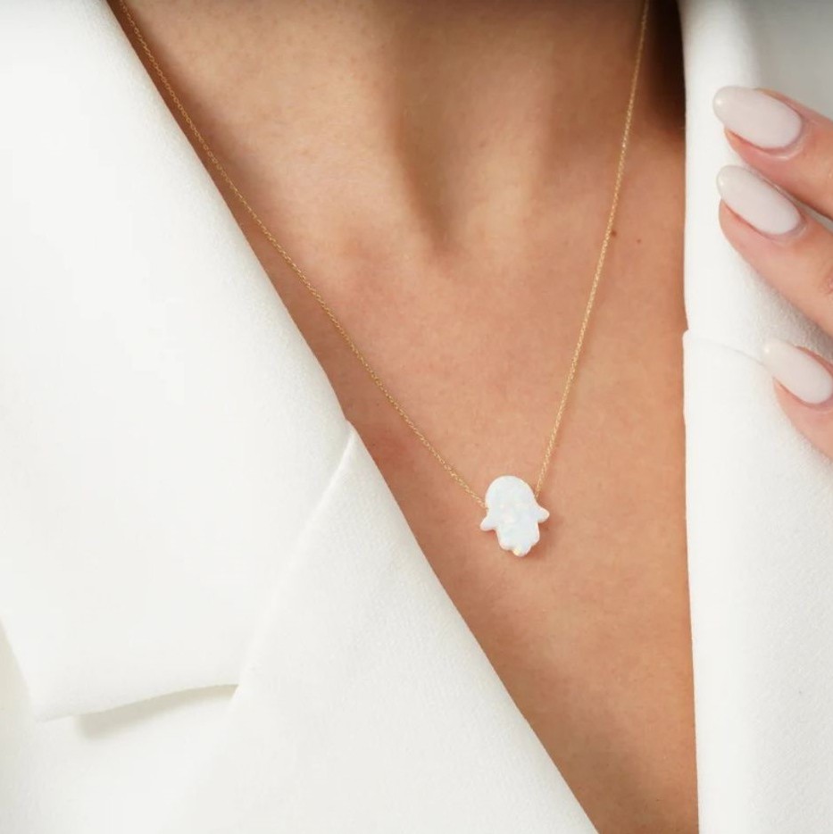 Arany nyaklánc Hamsa Opal Arany nyaklánc Hamsa Opal
