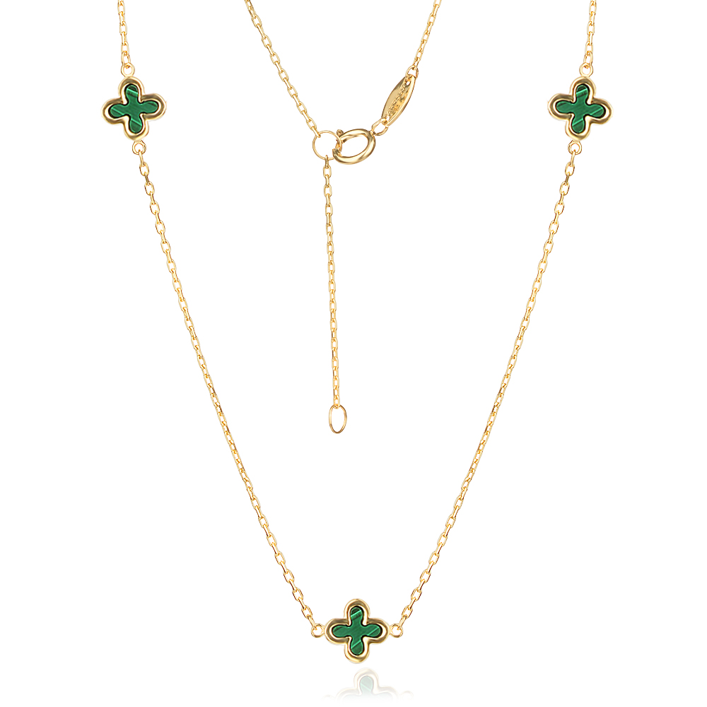 Arany nyaklánc Clover Malachite Arany nyaklánc Clover Malachite