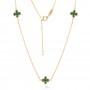 Arany nyaklánc Clover Malachite