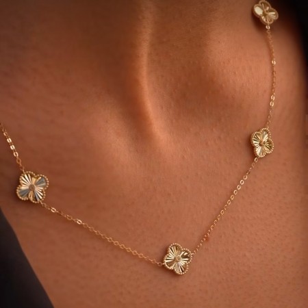 Arany nyaklánc Diamond Clover