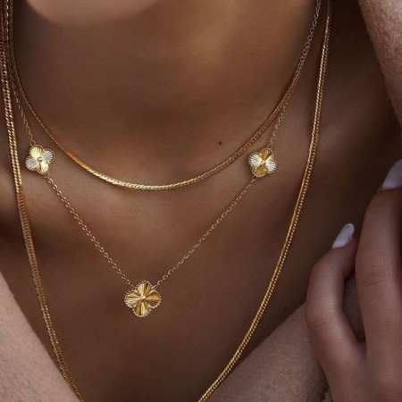 Arany nyaklánc Diamond Clover
