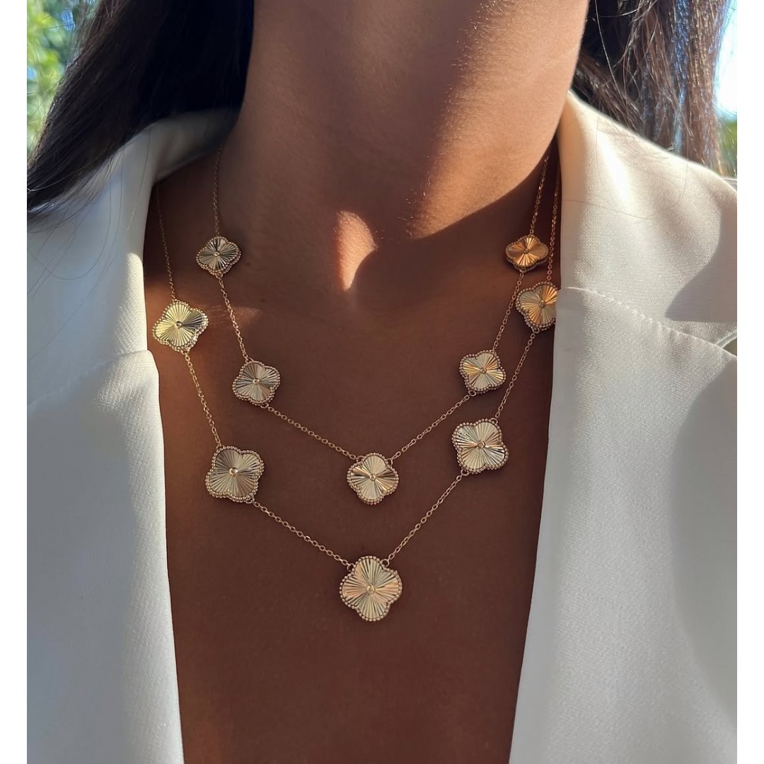 Arany nyaklánc Max Large Diamond Clover