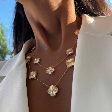 Arany nyaklánc Max Large Diamond Clover