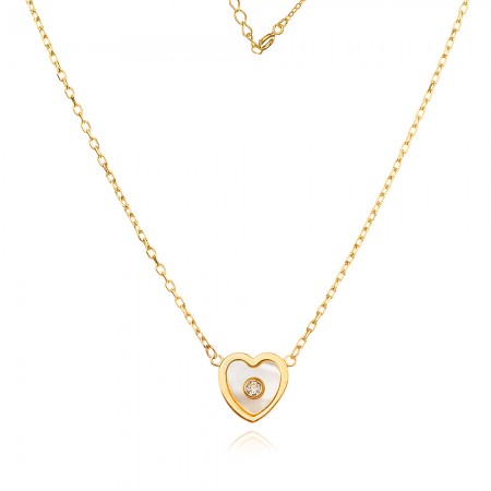 Arany Nyaklánc Pearl Heart-tal Arany Nyaklánc Pearl Heart-tal