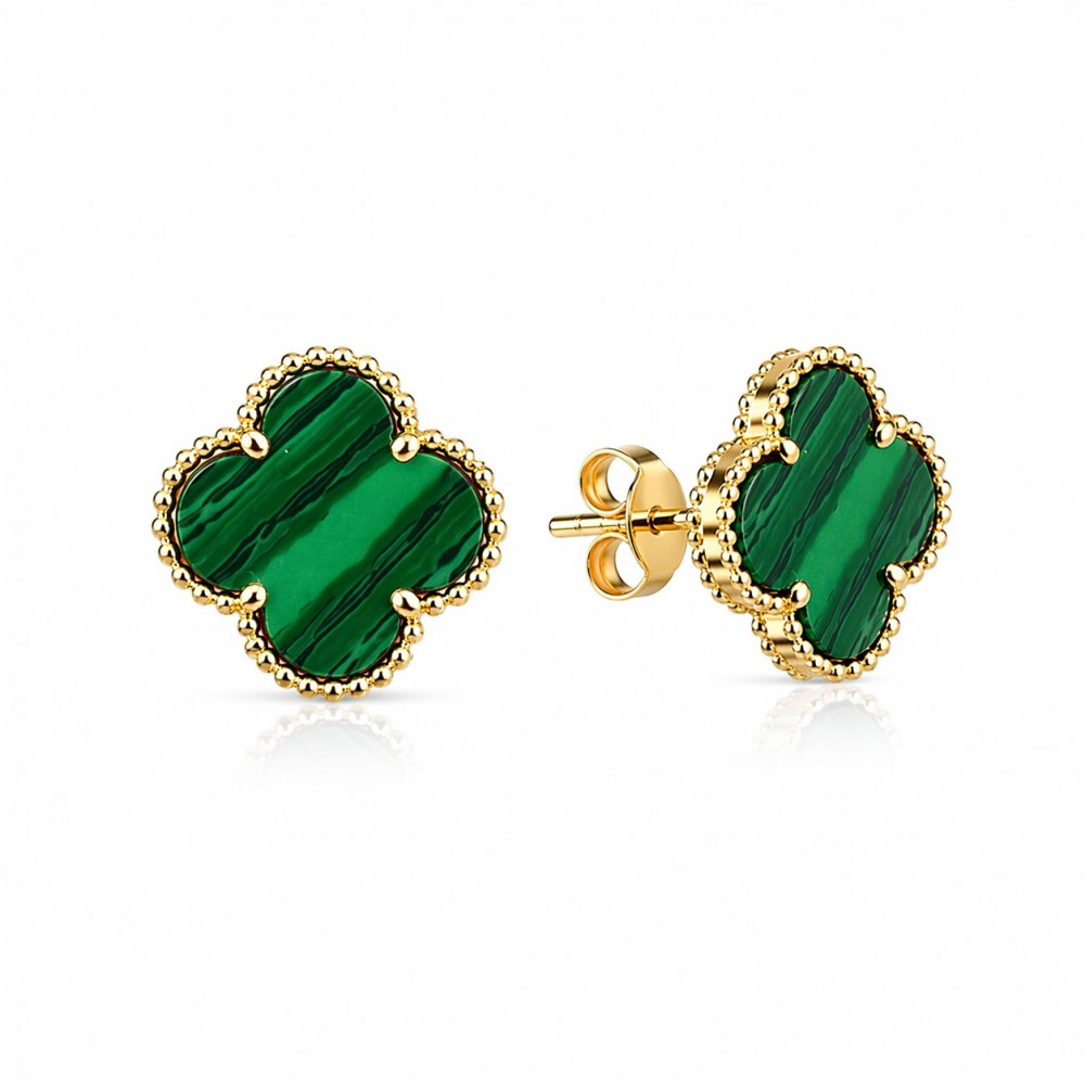 Arany csavaros fülbevalók Green Clover Arany csavaros fülbevalók Green Clover