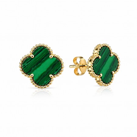 Arany csavaros fülbevalók Green Clover Arany csavaros fülbevalók Green Clover