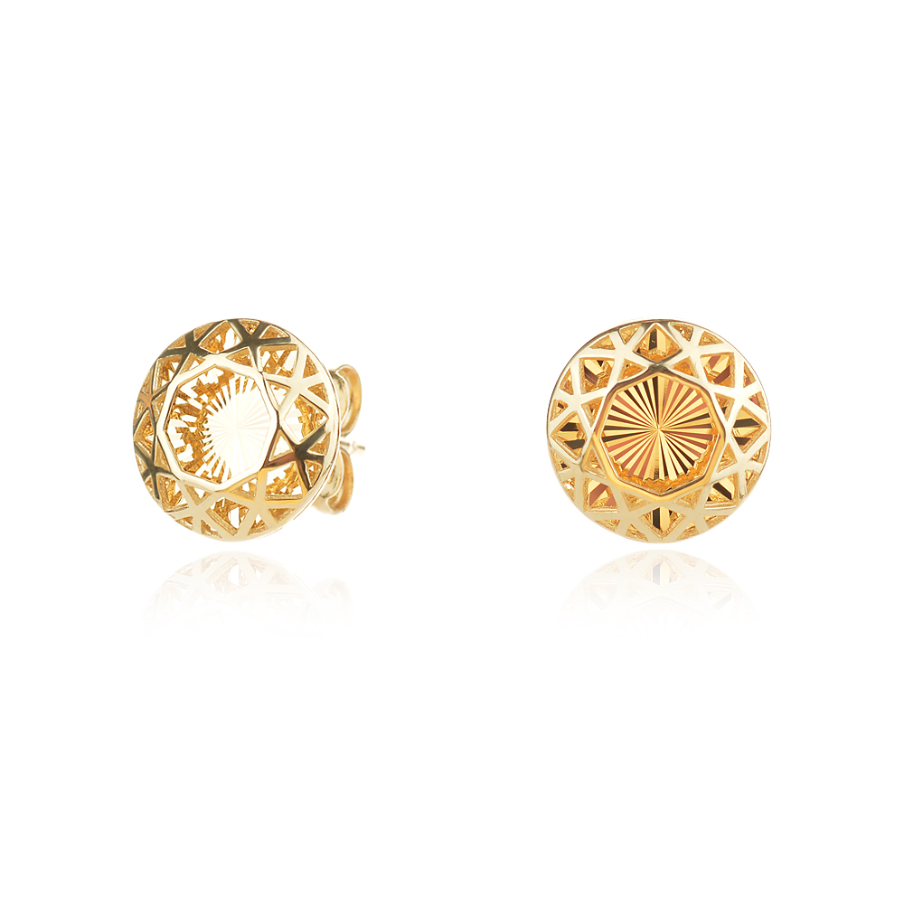 Arany fülbevalók Diamond Cut circle
