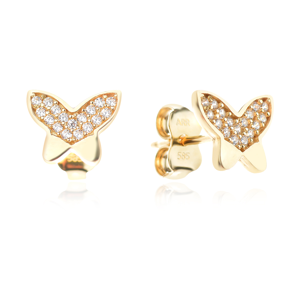 Arany fülbevaló Butterfly Stones