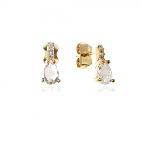 Arany fülbevaló White Topaz