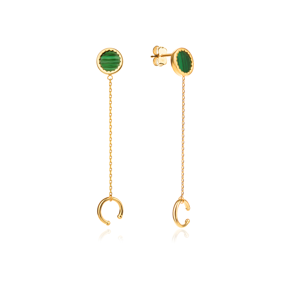 Arany fülbevaló Hera Malachite Arany fülbevaló Hera Malachite
