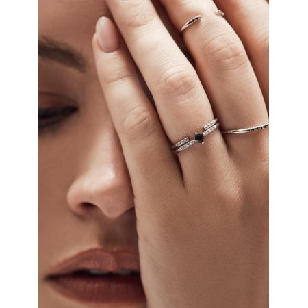 Ezüst gyűrű finom elhelyezésű fehér köbös cirkonium Swarovski 925 Trendy Collection Victoria Gold