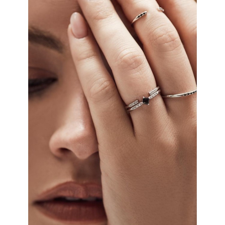 Ezüst gyűrű finom elhelyezésű fehér köbös cirkonium Swarovski 925 Trendy Collection Victoria Gold