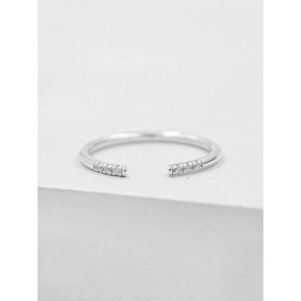 Ezüst gyűrű finom elhelyezésű fehér köbös cirkonium Swarovski 925 Trendy Collection Victoria Gold
