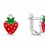 Gyerek ezüst fülbevaló Strawberry