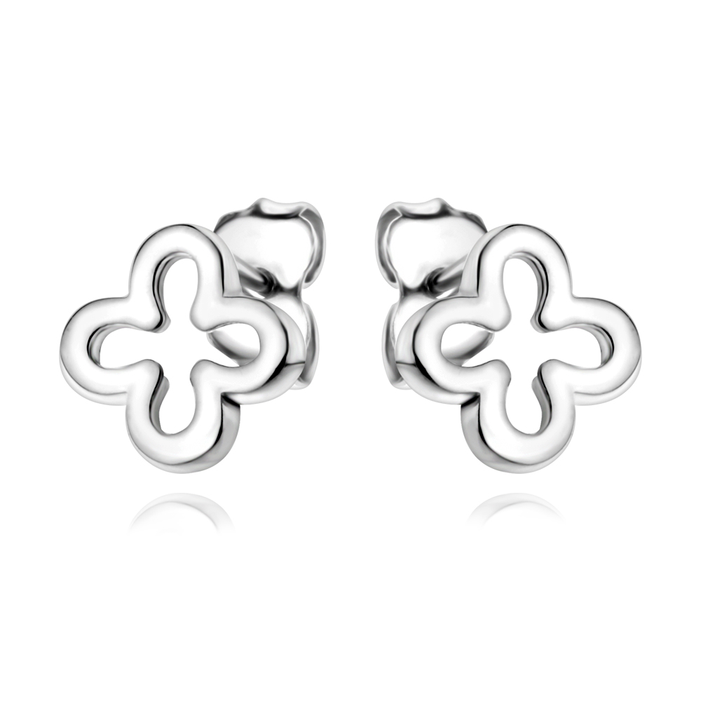 Ezüst fülbevaló Clover Frame