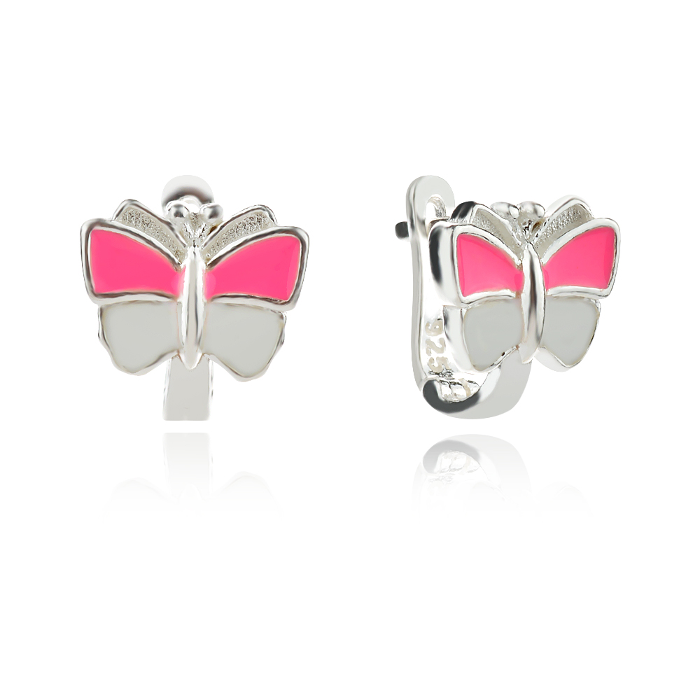 Gyermek ezüst fülbevaló Butterfly