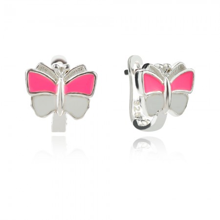 Gyermek ezüst fülbevaló Butterfly