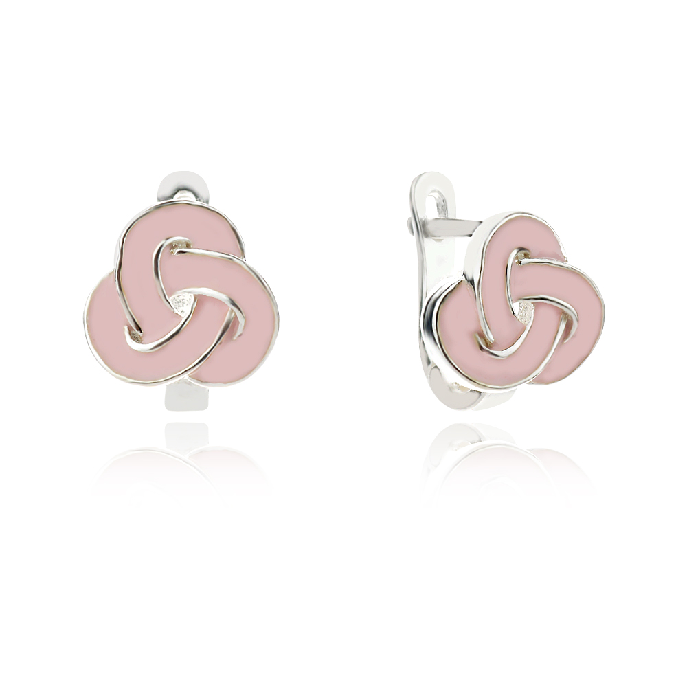 Gyermek ezüst fülbevaló Pink fantasy