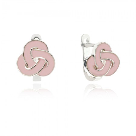 Gyermek ezüst fülbevaló Pink fantasy