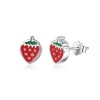 Gyermek ezüst fülbevalók Strawberry