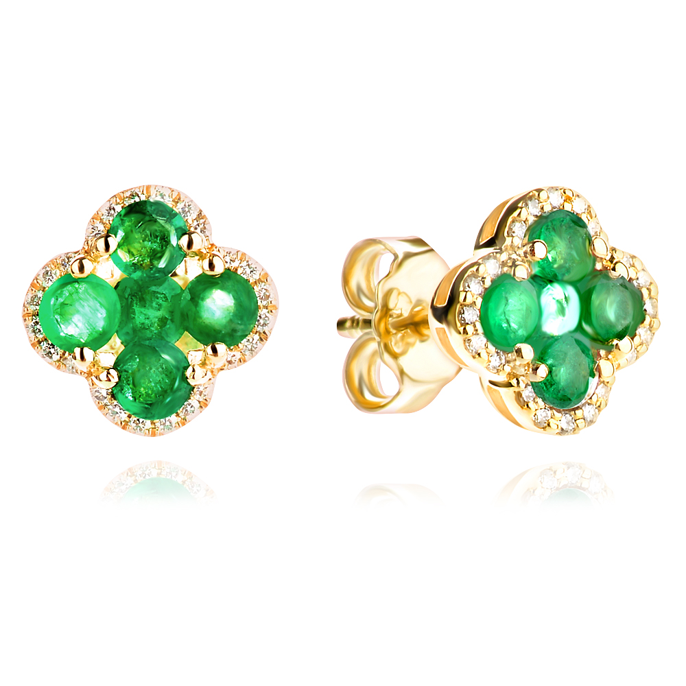 Fülbevaló Diamantokkal és Smaragddal Aura Clover Fülbevaló Diamantokkal és Smaragddal Aura Clover