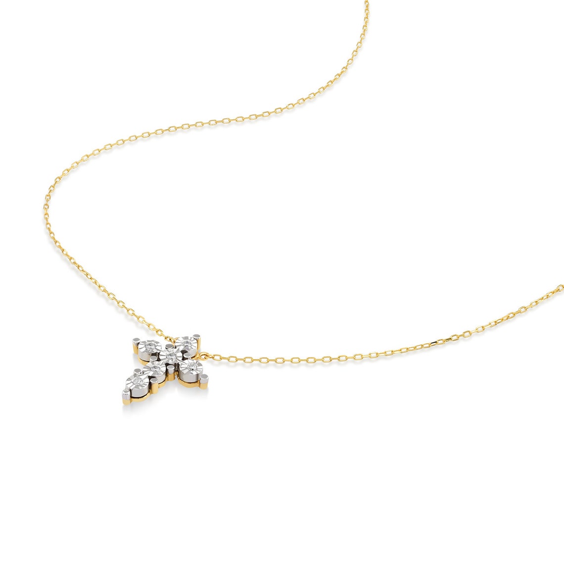 Arany nyaklánc Diamond Cross gyémántokkal