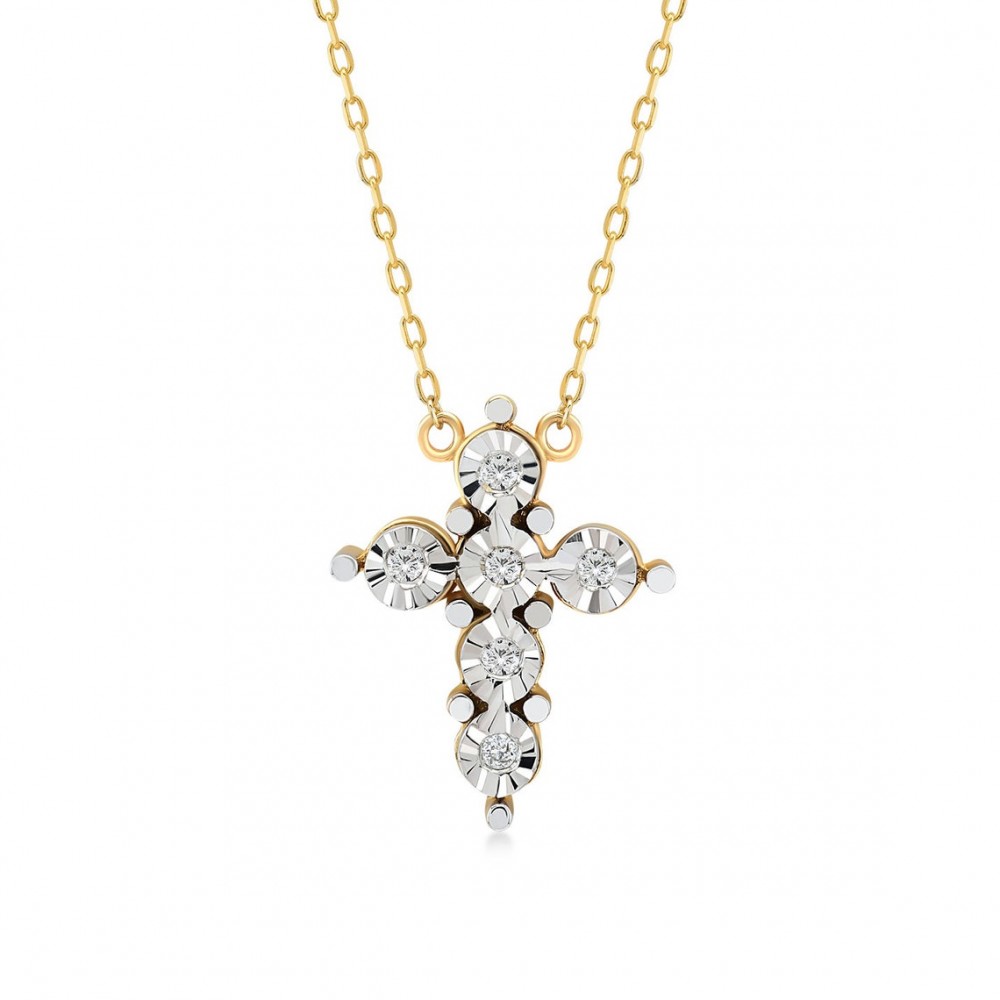 Arany nyaklánc Diamond Cross gyémántokkal Arany nyaklánc Diamond Cross gyémántokkal