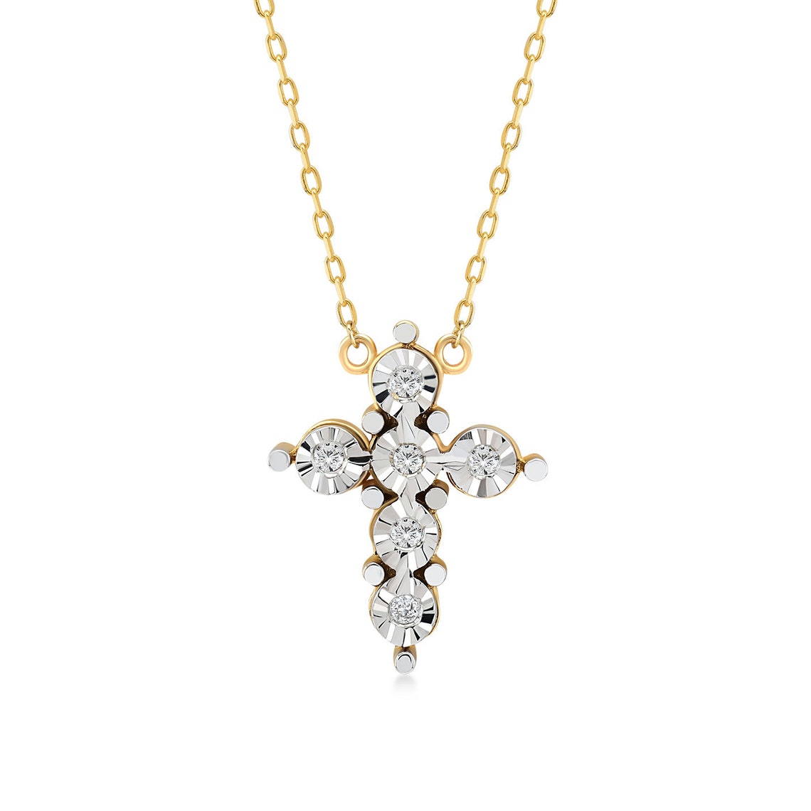 Arany nyaklánc Diamond Cross gyémántokkal