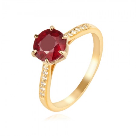 Eljegyzési gyűrű Ruby gyémántokkal Eljegyzési gyűrű Ruby gyémántokkal