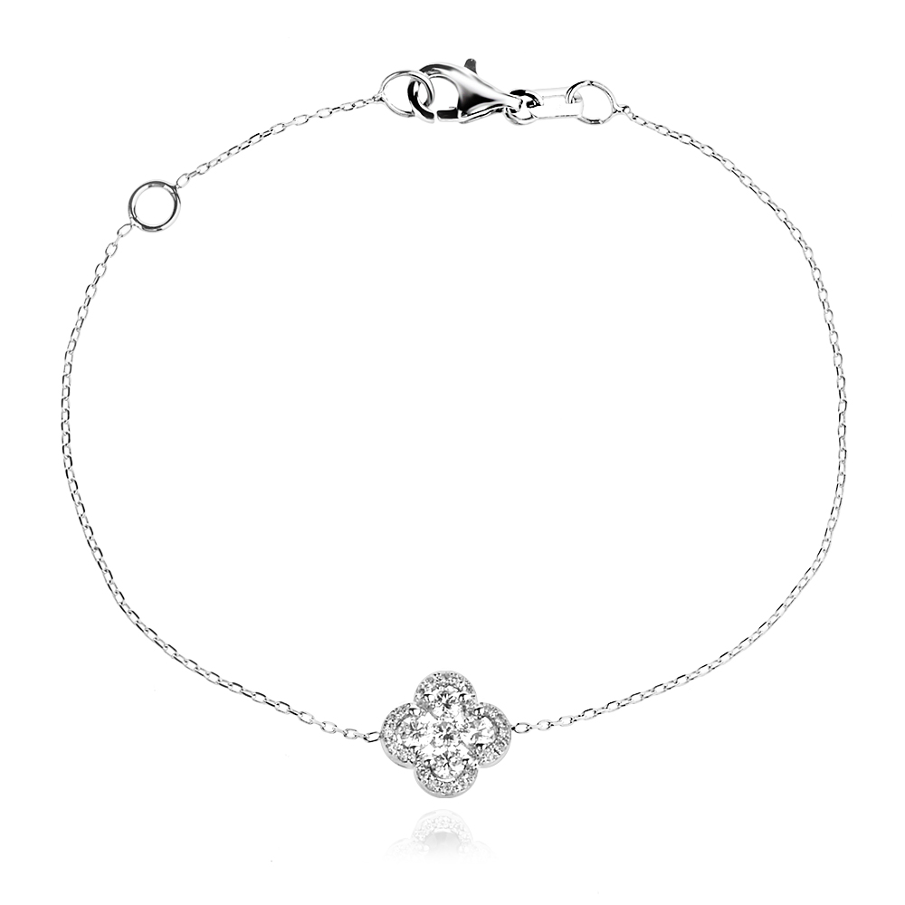 Nyaklánc Diamantokkal Aura Clover Nyaklánc Diamantokkal Aura Clover